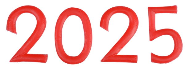 Osterkerzen-Verzierung, Ziffernsatz "2025"